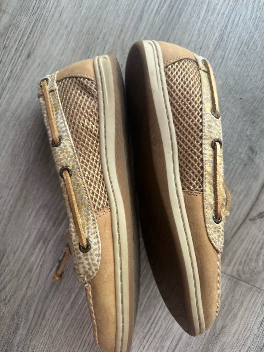 Sperry Women's Tan Snake-Print Moccasin Boat Shoes - Picture 6 of 10